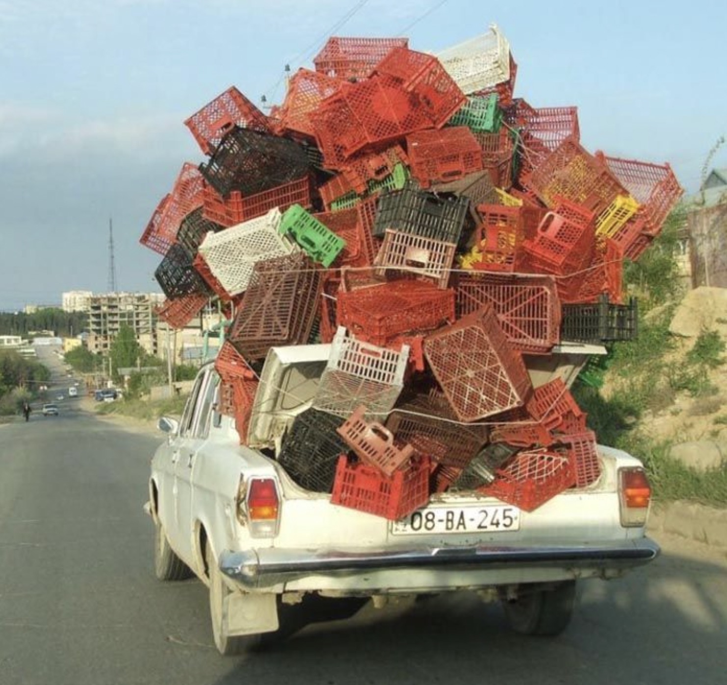 Milk crate store had a sale. 